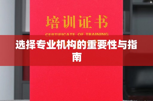 霍邱选择专业机构的重要性与指南