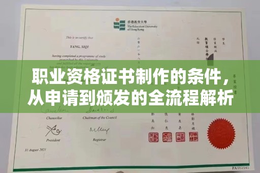 霍邱职业资格证书制作的条件，从申请到颁发的全流程解析